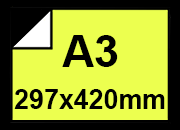 carta CartaAdesiva, Fluorescente, GIALLO, a3, 90gr formato a3 (29,7x42cm), 90grammi x mq, retro 90grammi x mq BRA1359a3