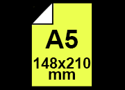carta Cartoncino Fluorescente Giallo09, a5, 275gr Formato a5 (14,8x21cm), 1 lato colorato, 1 lato bianco, 275grammi x mq bra379a5