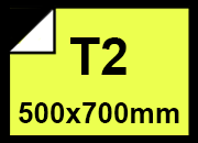 carta Cartoncino Fluorescente Giallo09, t2, 275gr Formato t2 (50x70cm), 1 lato colorato, 1 lato bianco, 275grammi x mq bra379t2