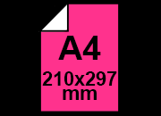 carta Cartoncino Fluorescente FUCSIA, A4, 275gr Formato A4 (21x29,7cm), 1 lato colorato, 1 lato bianco, 275grammi x mq bra378