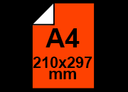 carta CartaAdesiva, Fluorescente, ROSSO, A4, 90gr formato A4 (21x29,7cm), 90grammi x mq, retro 80grammi x mq bra1360