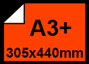 carta CartaAdesiva, Fluorescente, ROSSO, a3+, 90gr formato a3+ (30,5x44cm), 90grammi x mq, retro 90grammi x mq.