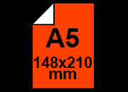 carta CartaAdesiva, Fluorescente, ROSSO, a5, 90gr formato a5 (14,8x21cm), 90grammi x mq, retro 90grammi x mq.