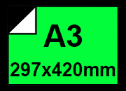 carta CartaAdesiva, Fluorescente, VERDE, a3, 90gr formato a3 (29,7x42cm), 90grammi x mq, retro 90grammi x mq BRA1361a3