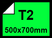carta CartaAdesiva, Fluorescente, VERDE, t2, 90gr formato t2 (50x70cm), 90grammi x mq, retro 90grammi x mq.