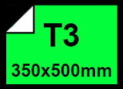 carta CartaAdesiva, Fluorescente, VERDE, t3, 90gr formato t3 (35x50cm), 90grammi x mq, retro 90grammi x mq.