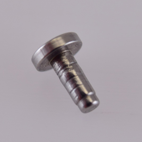legatoria Rivetto in ottone tornito massiccio, tubetto + testa per fori diametro 2mm, altezza 7mm. testa diametro 3mm, altezza utile tra le due teste 7mm.