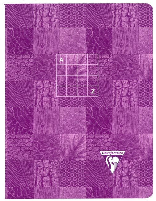 carta RubricaA-Z PuntoMetallico, quadretti5mm, A5 formato A5 (148x210mm), in carta speciale Clairefontaine Papier Vlin Velout 90gr, rigatura 5-5, 48 fogli.