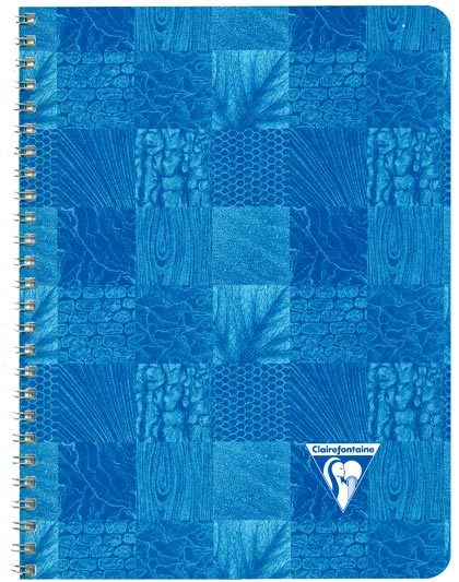 carta Quaderno a spirale metallica, quadretti da 8mm formato A5 (170x220mm), in carta speciale Clairefontaine Papier V�lin Velout� 90gr, rigatura S�y�s, 50 fogli.