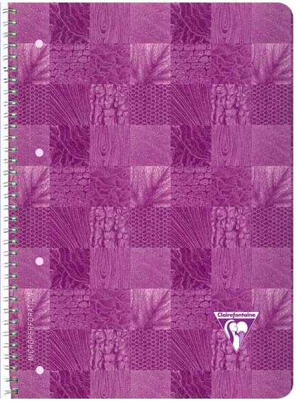 carta Quaderno SpiraleMetallica, fogliStaccabili4buchi, quadretti5mm formato A4 (225x297mm), in carta speciale Clairefontaine Papier Vlin Velout 90gr, rigatura 5-5, 80 fogli bianchi.