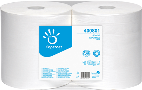 carta Rotoli asciugatutto industriali qualit special, 2 veli, goffratura no, per uso alimentare, altezza 25,8cm, lunghezza 36cm, diametro 25cm, 815 strappi.