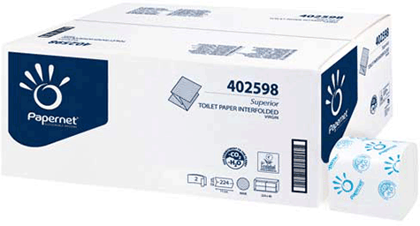 carta Carta igienica interfogliata qualit superior, 2 veli, goffratura wave, altezza 21cm, lunghezza 11cm, 224 strappi.