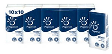 carta Fazzoletti qualit superior, 4 veli, altezza 21cm, lunghezza 21cm, 10 fazzoletti.
