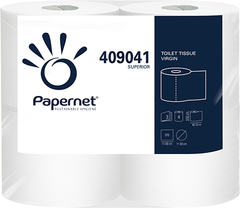 carta Carta igienica in rotolo normale qualit superior, 3 veli, altezza 9,5cm, lunghezza 11cm, diametro 12,4cm, 370 strappi.