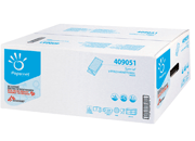 carta Asciugamani piegati a V, Ecolabel BIANCHI in pura cellulosa non riciclata, 2 veli, goffratura wave, altezza 21cm, lunghezza 24,cm coi409051