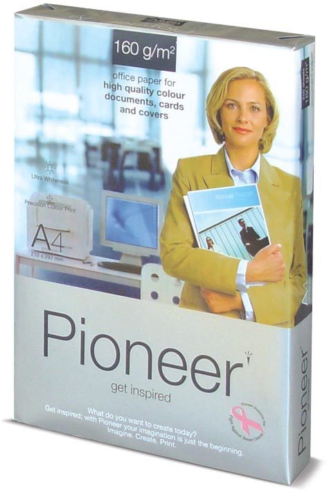 carta CartaFotocopie PortucelSoporcel Pioneer, 160grammi, formato A4  (210x297mm), prodotta con cellulosa di eucalipto, sbiancata con il metodo ECF, certificata ISO 9706, elevato grado di bianco (171), lelevata opacit permette stampe fronte-retro senza rischio di trasparenze (97,5), grado di liscio (150), spessore 190mm:1000.