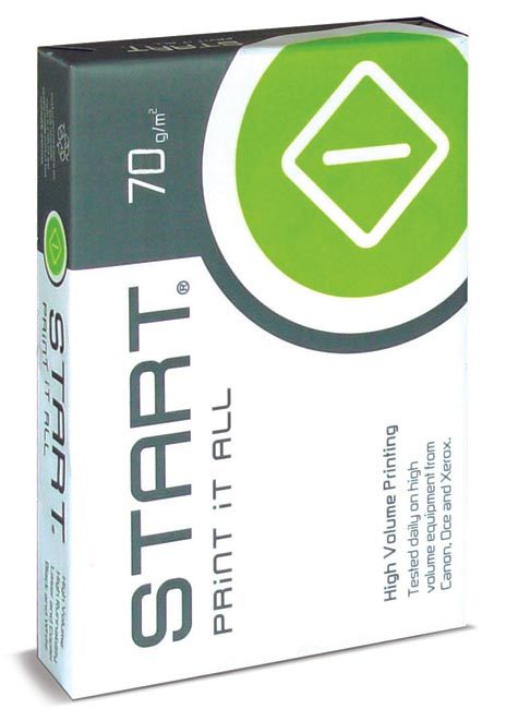 carta Carta per fotocopie Portucel Soporcel Start, 70 grammi, formato A3 (297x420mm) prodotta con cellulosa di eucalipto, sbiancata con il metodo ECF, certificata ISO 9706, elevato grado di bianco (161), eccezionali caratteristiche di spessore (102mm:1000), opacit (90), grado di liscio (230), grande risparmio di materie prime utilizzate.