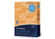 carta CartaRiciclata SteinbeisTrendWhite BIANCA, 80gr, A4  Bianco ISO 80, 100% carta riciclata, formato A4 (210x297mm), certificata Nordic Swan e Blauer Engel, prodotta con un notevole risparmio di acqua, Bianco ISO 80, adatta a tutte le applicazioni.