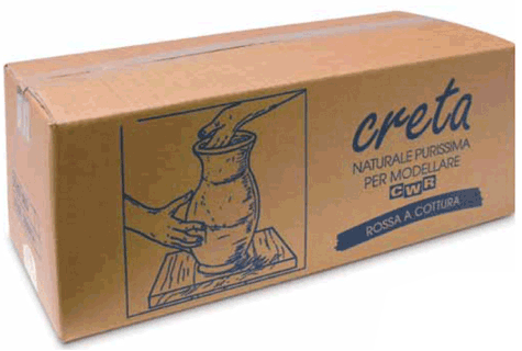 gbc Creta per modellare Naturale purissima. Diventa rossa dopo la cottura.