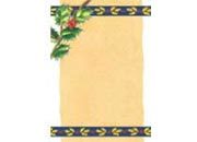 carta Carta personaizzata con cornice -golden holly- per stampanti laser & inkjet. Formato a4 (21x29,7 cm), 95gr x mq, personalizzata a tema.
