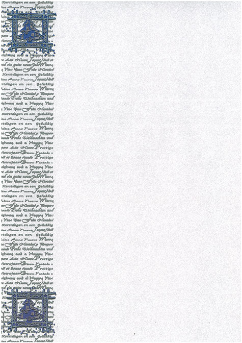 carta Carta personaizzata con cornice -silver blue fir- per stampanti laser & inkjet. Formato a4 (21x29,7 cm), 95gr x mq, personalizzata a tema.