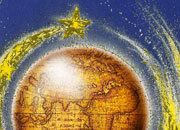 carta Biglietti di partecipazione a tema natalizio -golden comet- per stampanti laser & inkjet. 50 partecipazioni + 50 buste + 56 etichette per buste,  formato a4 (21x29,7 cm), 135 gr x mq personalizzato a tema DEC1031