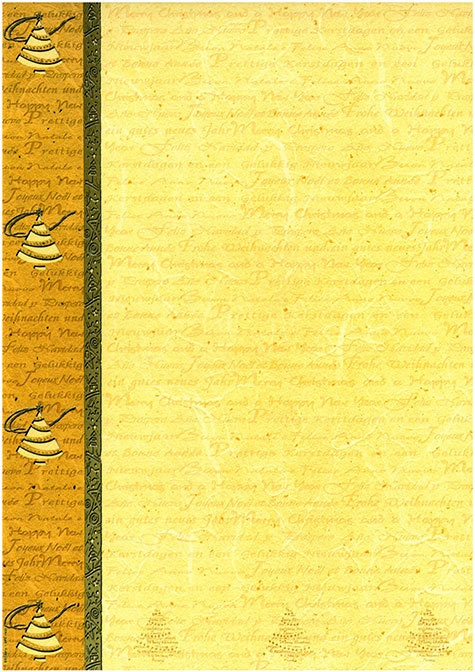 carta Carta personaizzata con cornice -golden fir- per stampanti laser & inkjet. Formato a4 (21x29,7 cm), 95gr x mq, personalizzata a tema.