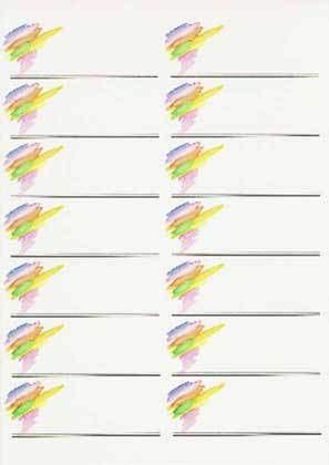 carta Etichette autoadesive in carta, SHADE, 38x99mm 14 etichette per foglio, adesivo permanente, angoli retti, per stampanti Ink-Jet, Laser e fotocopiatrici.