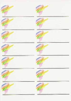 carta Etichette autoadesive in carta, SHADE, 38x99mm 14 etichette per foglio, adesivo permanente, angoli retti, per stampanti Ink-Jet, Laser e fotocopiatrici.