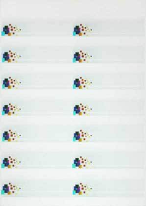 carta Etichette autoadesive in carta, PIXELS, 38x99mm 14 etichette per foglio, adesivo permanente, angoli retti, per stampanti Ink-Jet, Laser e fotocopiatrici.