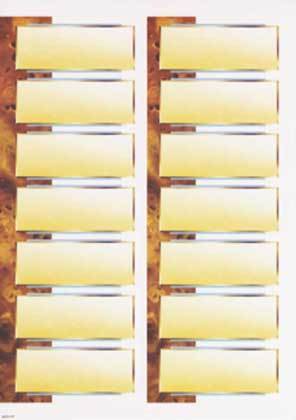 carta Etichette autoadesive in carta, BUUR WALNUT, BURLWOOD, 38x99mm 14 etichette per foglio, adesivo permanente, angoli retti, per stampanti Ink-Jet, Laser e fotocopiatrici.