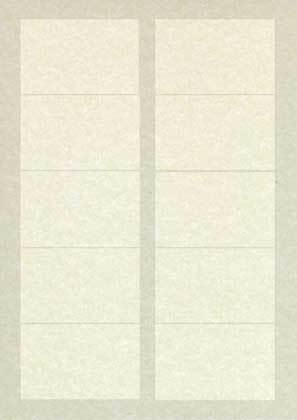 carta Biglietto da visita 54x85mm, in pergamena -champagne- Per stampanti laser & inkjet. Da un foglio A4 si ottengono 10 biglietti da visita 85x54mm, 180gr.