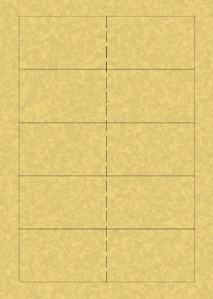 carta Biglietto da visita 54x170mm, in pergamena -gold- Per stampanti laser & inkjet. Da un foglio A4 si ottengono 5 biglietti da visita 170x54mm, che, piegati a met diventano 85x54mm.
