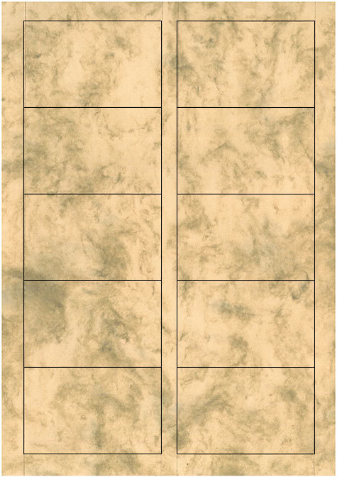 carta Biglietto da visita 54x85mm -marble brown- per stampanti laser & inkjet. Da un  foglio A4 si ottengono 10 biglietti da visita 85x54mm.