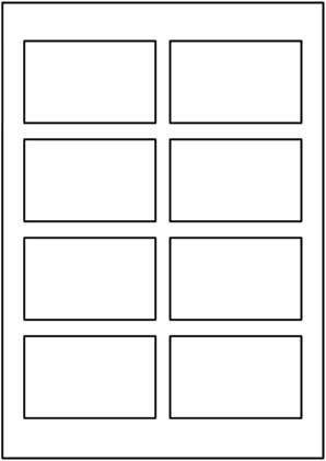 carta Biglietto da visita. bianco, 54x85mm per stampanti INKJET. Cartoncino fotografico di alta qualit monopatinato lucido. Da un  foglio A4 si ottengono 8 biglietti da visita 85x54mm, 210gr.