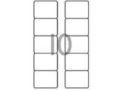 carta Etichette autoadesive in carta BIANCA,  52x70mm, white 10 etichette per foglio, adesivo permanente, angoli arrotondati, per stampanti Ink-Jet, Laser e fotocopiatrici DEC1741x100