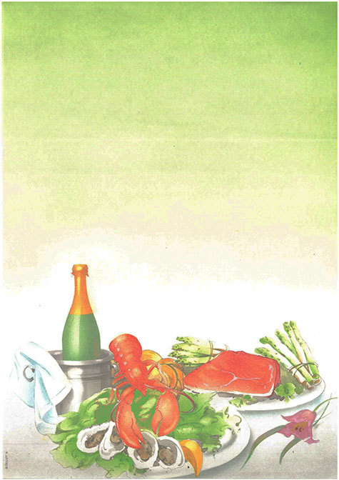 carta Carta personalizzata con soggetto -menu- per stampanti laser & inkjet. Formato a4 (21x29,7 cm), 95gr x mq, personalizzata a tema.