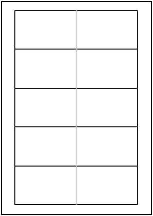 carta Biglietto da visita. bianco, 54x170mm per stampanti laser & inkjet. Da un  foglio A4 si ottengono 5 biglietti da visita 170x54mm, che, piegati a met diventano 85x54mm, 185gr.