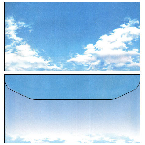 carta Busta 11x22cm -sky- Per stampanti laser & inkjet. Formato DL (220x110mm), personalizzate a tema.