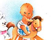 carta Biglietti di partecipazione a tema nascite -rocking horse- per stampanti laser & inkjet. 50 partecipazioni + 50 buste + 56 etichette per buste,  formato a4 (21x29,7 cm), 135 gr x mq personalizzato a tema DEC370x5