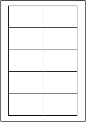 carta Biglietto da visita. bianco, 54x85mm per stampanti laser & inkjet. Biglietti da visita doppio spessore, con un  foglio A4 autoadesivo da 160gr si ottengono 5 biglietti da visita 85x54mm,  320gr.