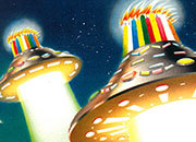 carta Biglietti di partecipazione a tema compleanni -space- per stampanti laser & inkjet. 50 partecipazioni + 50 buste + 56 etichette per buste,  formato a4 (21x29,7 cm), 135 gr x mq personalizzato a tema DEC381x5