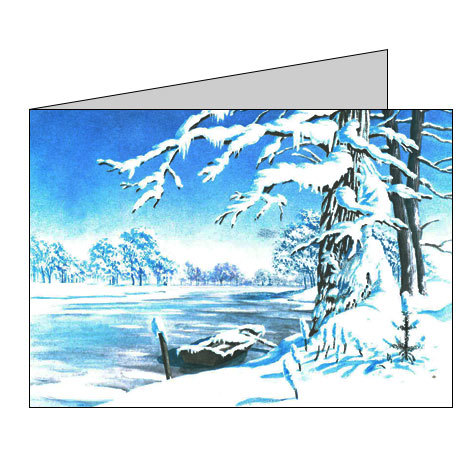 carta Biglietti di partecipazione a tema natalizio -frozen lake- per stampanti laser & inkjet. 50 partecipazioni + 50 buste + 56 etichette per buste,  formato a4 (21x29,7 cm), 135 gr x mq personalizzato a tema.