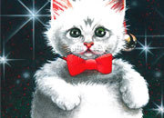 carta Biglietti di partecipazione a tema natalizio -Christmas Kitten- per stampanti laser & inkjet. 50 partecipazioni + 50 buste + 56 etichette per buste,  formato a4 (21x29,7 cm), 135 gr x mq personalizzato a tema DEC389