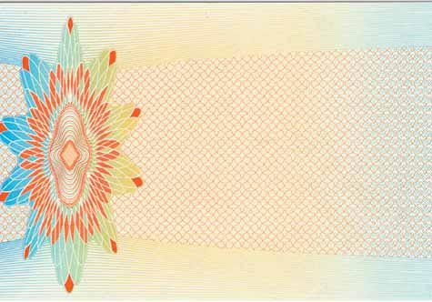 carta Formato 99x210mm, cheque orange-blue, 115gr laser & inkjet. Da un  foglio A4 si ottengono 3 biglietti 210x99mm.