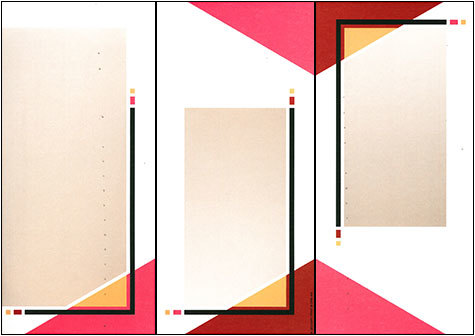 carta Cartoncino piegato in 3 con cornice -wide angle- per stampanti laser & inkjet. Foglio A4 piegabile in A5, 165gr x mq, personalizzata a tema.
