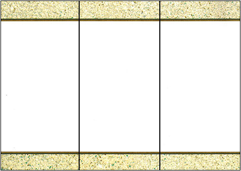 carta Cartoncino piegato in 3 con cornice -gold line- per stampanti laser & inkjet. Foglio A4 piegabile in A5, 165gr x mq, personalizzata a tema.