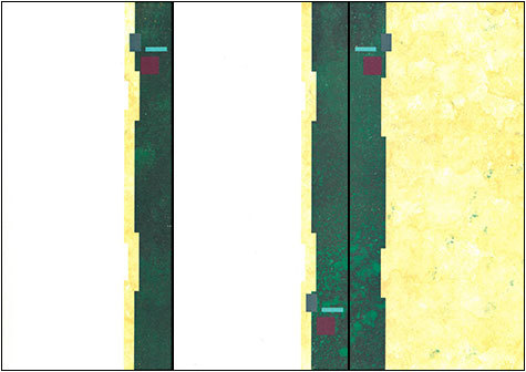 carta Cartoncino piegato in 3 con cornice -palenque- per stampanti laser & inkjet. Foglio A4 piegabile in A5, 165gr x mq, personalizzata a tema.