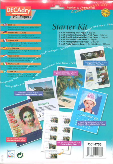 carta Starter Kit, white inkjet. Assortimento di carta di alta qualit.