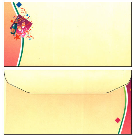 carta Busta 11x22cm -confetti,- Per stampanti laser & inkjet. Formato DL (220x110mm), personalizzate a tema.